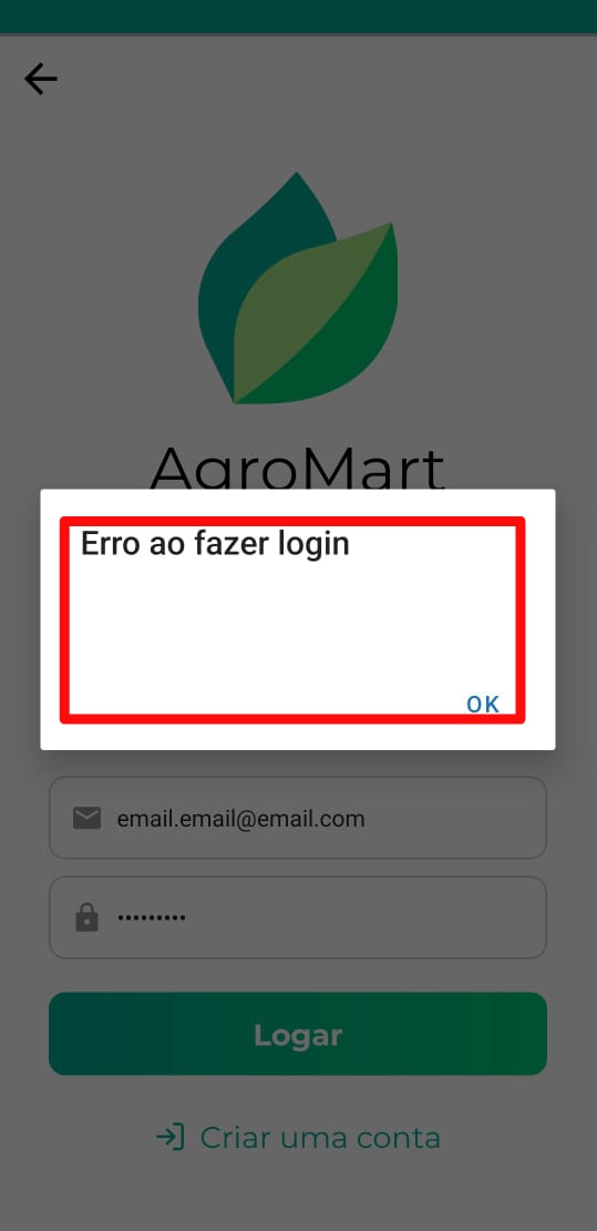 Erro login