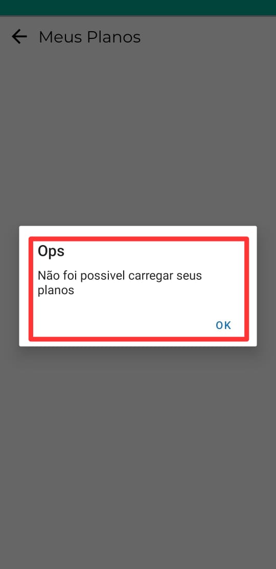 Erro ao =exibir planos
