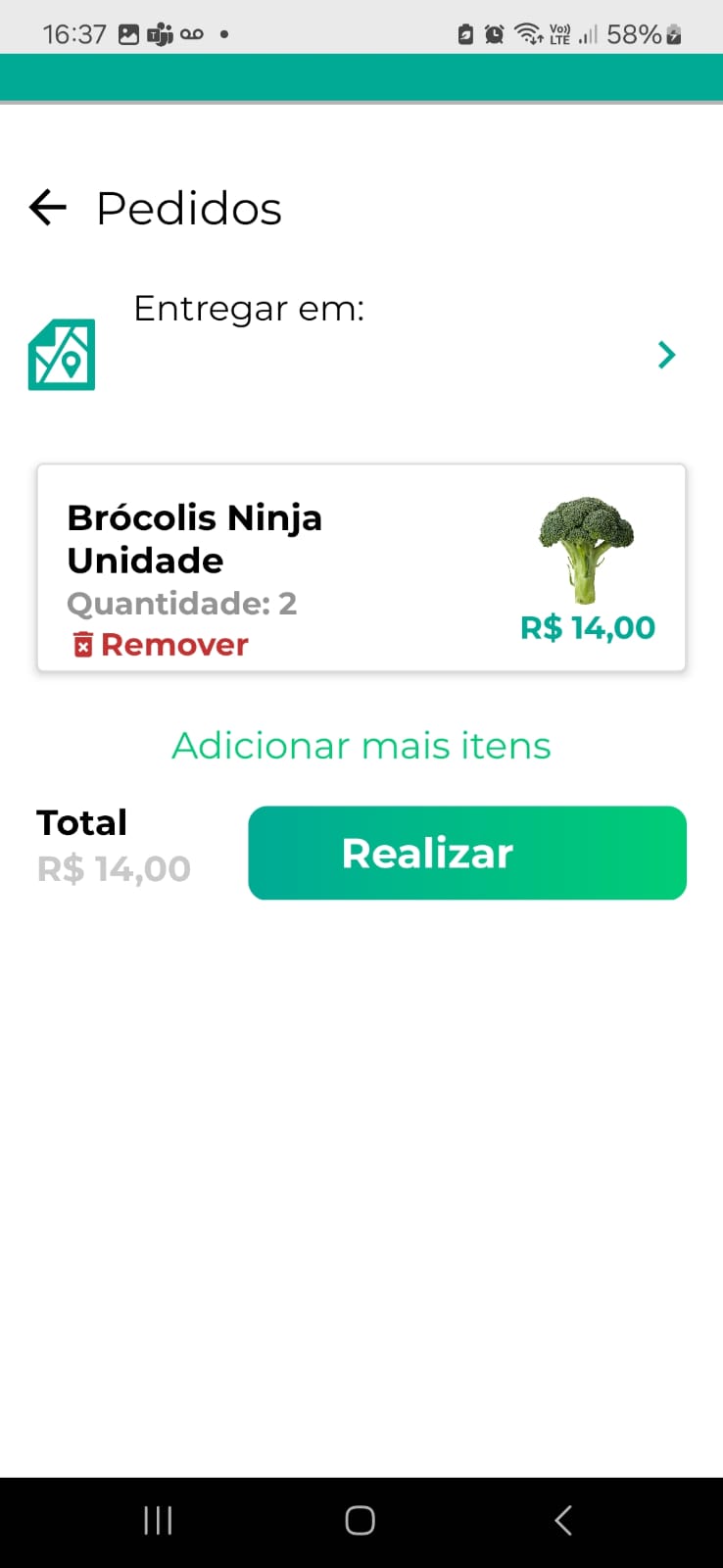 Tela de Pedido
