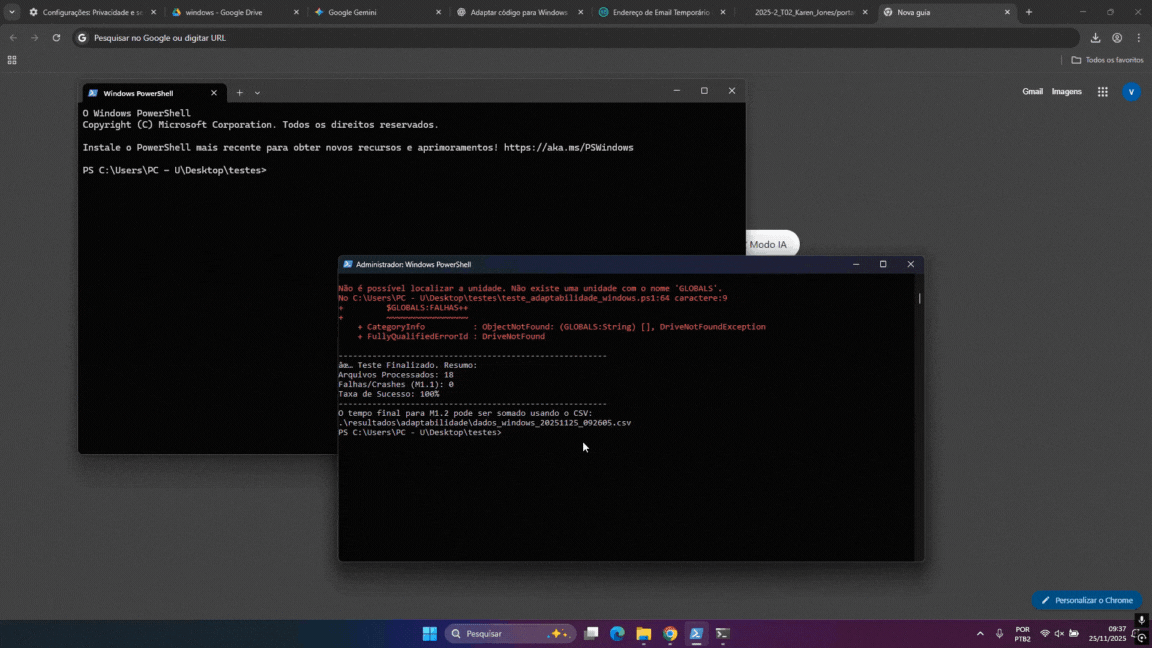 Execulção do teste 1